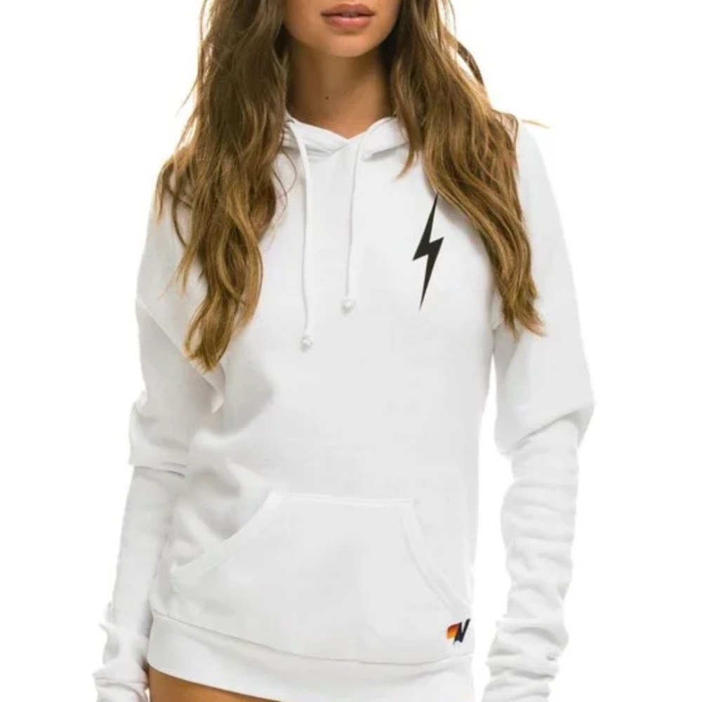 Aviator Nation Pullover Hoodie, White, XS (NEVER WORN)